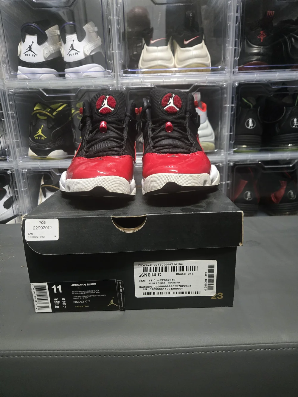 Mens Nike Air Jordan 6 Rings (Size 11) Red & Black